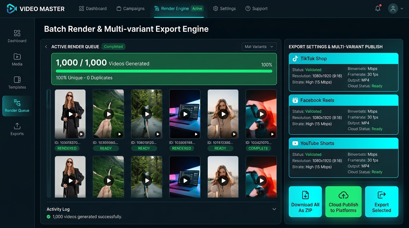 Cỗ máy xuất 1000 video hàng loạt