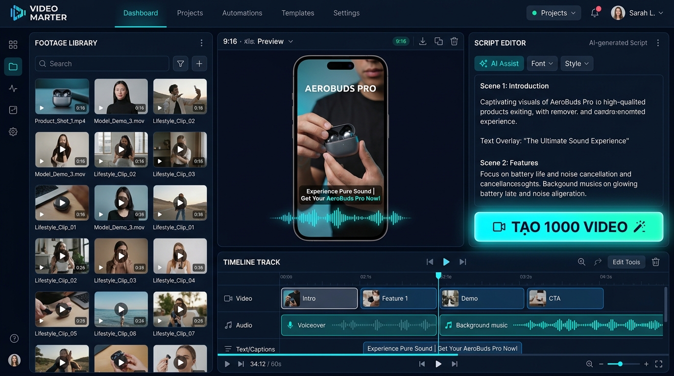 Giao diện bàn làm việc VIDEO MARTER