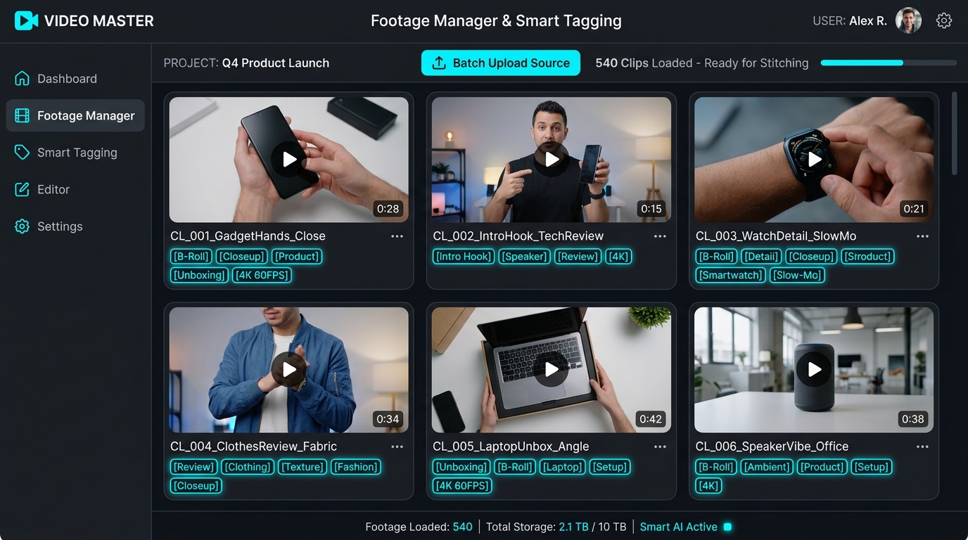 Quản lý kho source video thật