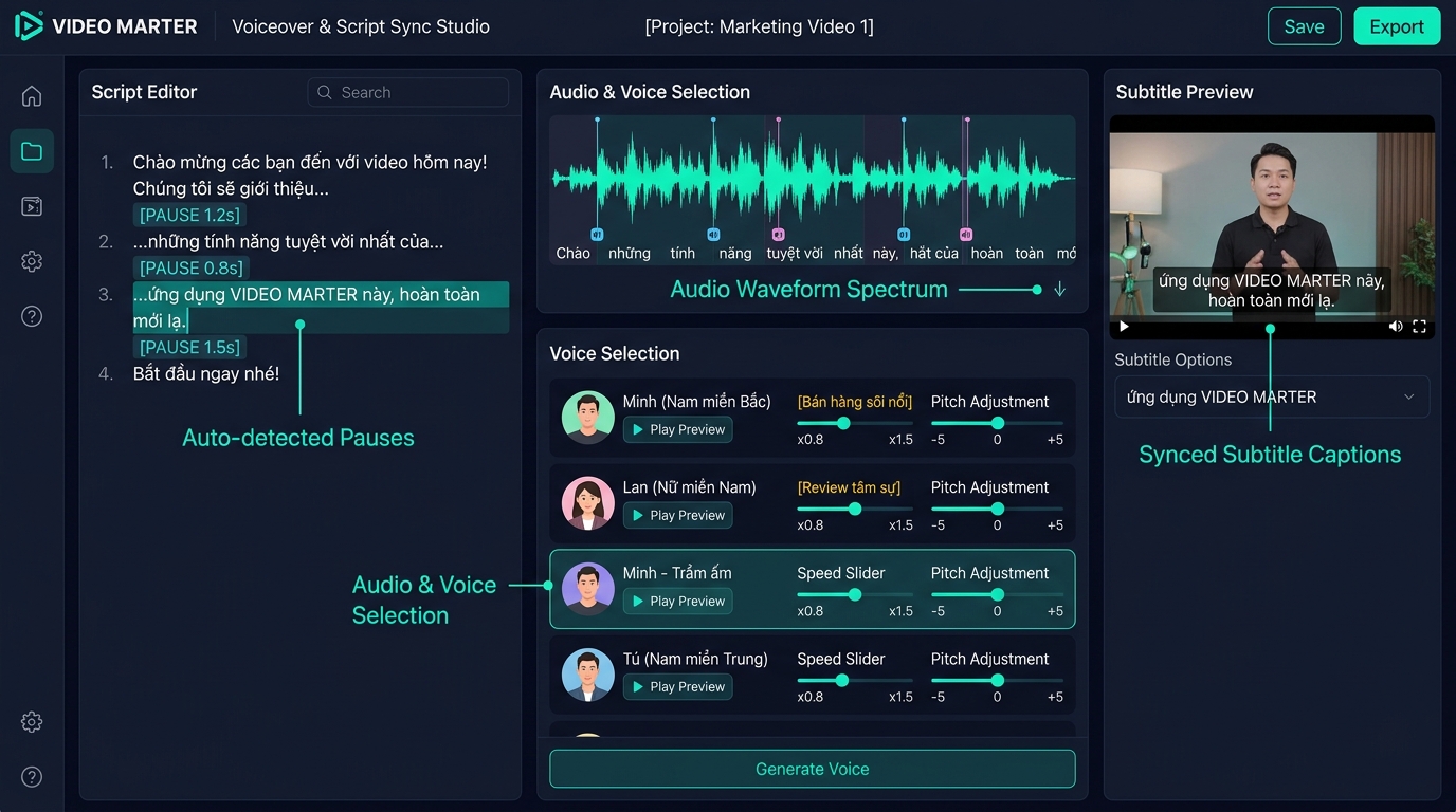 Phòng thu lồng tiếng voice và đồng bộ phụ đề
